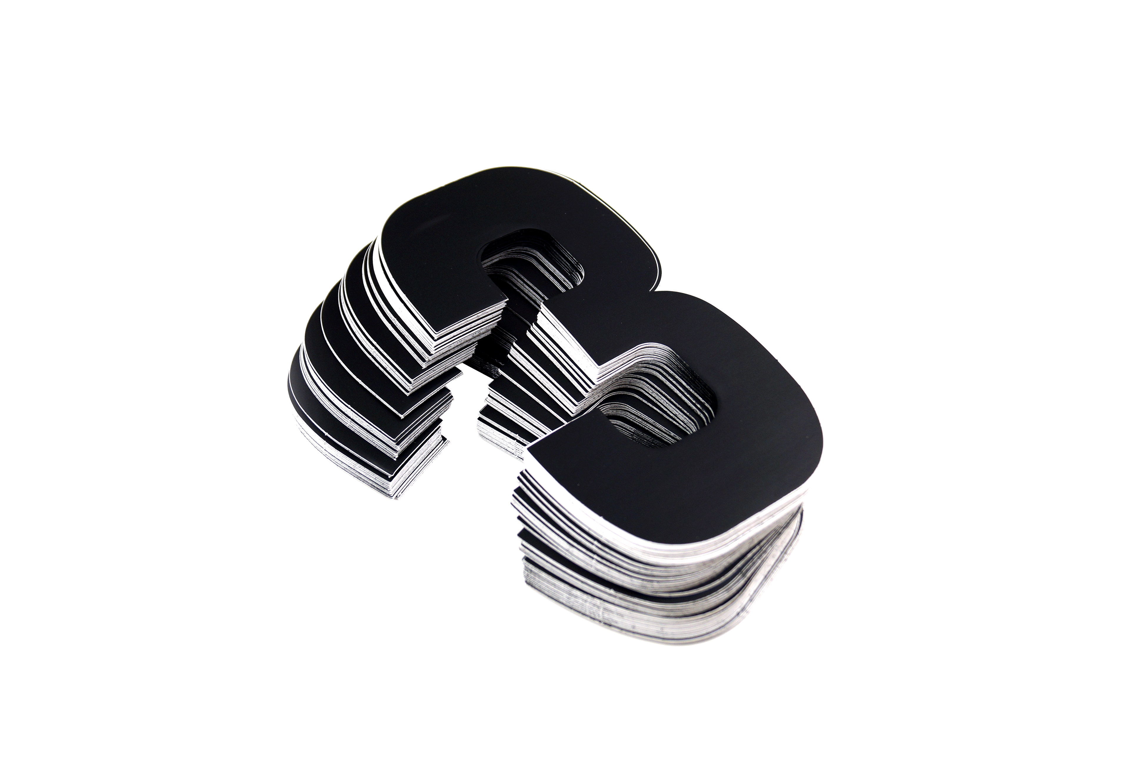 RACE NUMBERS - 3 THREE - BLACK, PACK OF 100 / 15cm 6 / VINYL STICKER