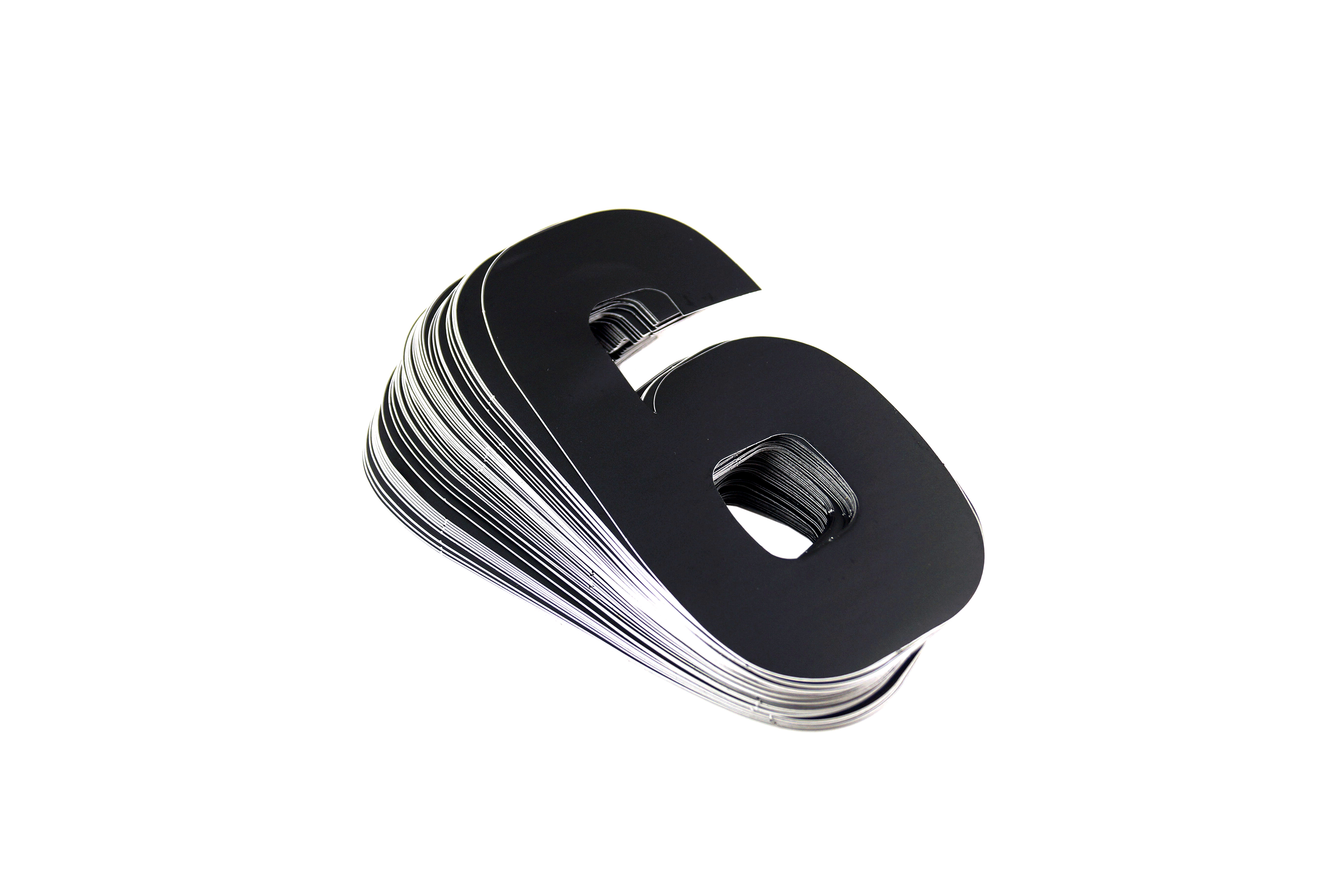RACE NUMBERS - 6 SIX / 9 NINE - BLACK, PACK OF 25 / 15cm 6 / VINYL STICKER