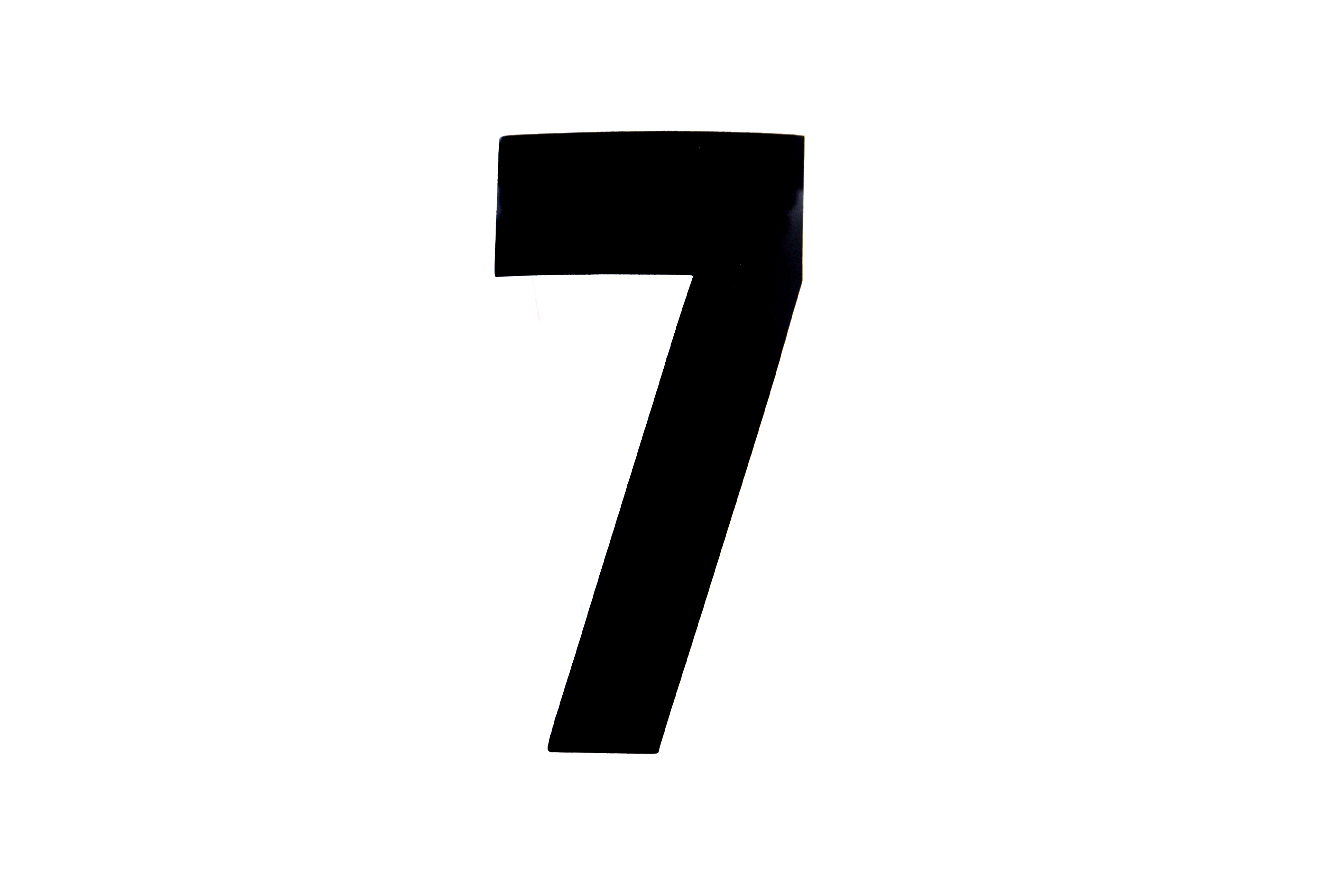 RACE NUMBERS - 7 SEVEN - BLACK, EACH / 15cm 6 / VINYL STICKER thumbnail 2