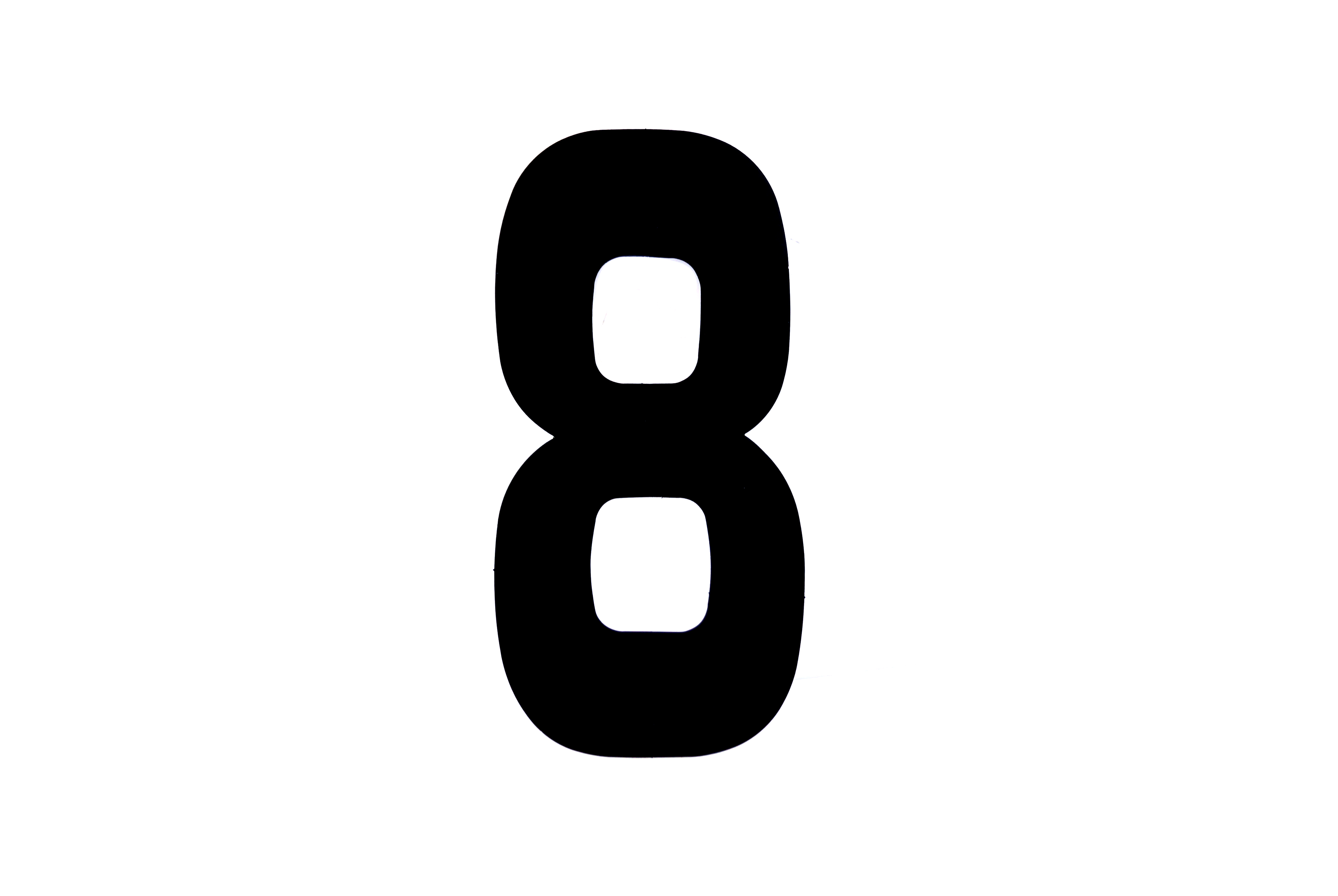 RACE NUMBERS - 8 EIGHT - BLACK, EACH / 15cm 6 / VINYL STICKER