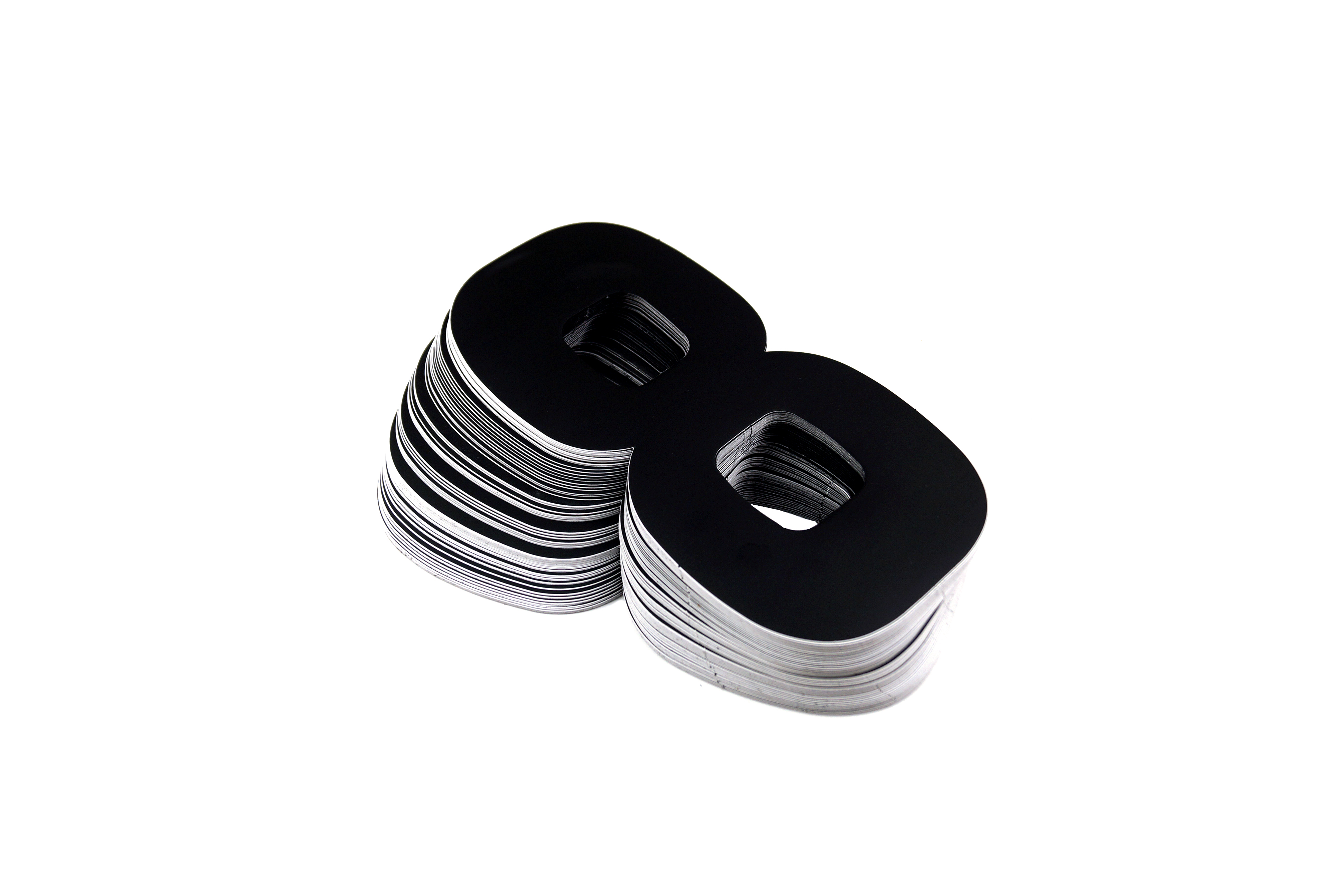 RACE NUMBERS - 8 EIGHT - BLACK, PACK OF 25 / 15cm 6 / VINYL STICKER