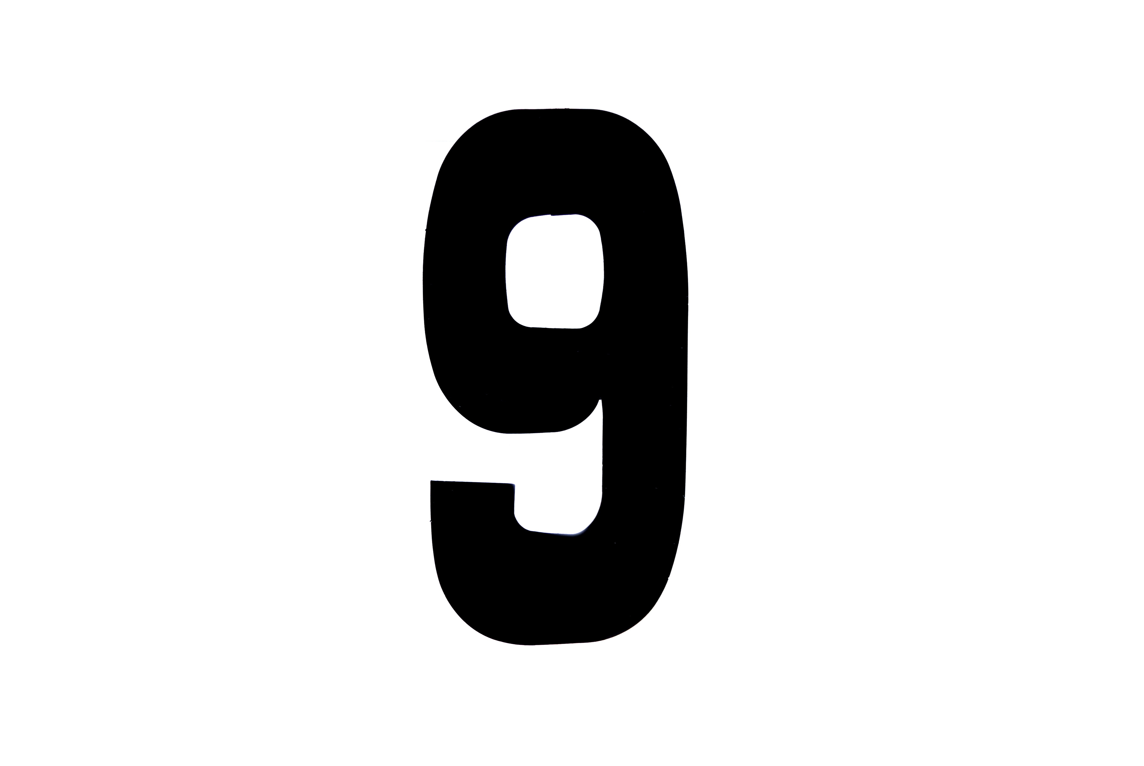 RACE NUMBERS - 6 SIX / 9 NINE - BLACK, EACH / 15cm 6 / VINYL STICKER thumbnail 2