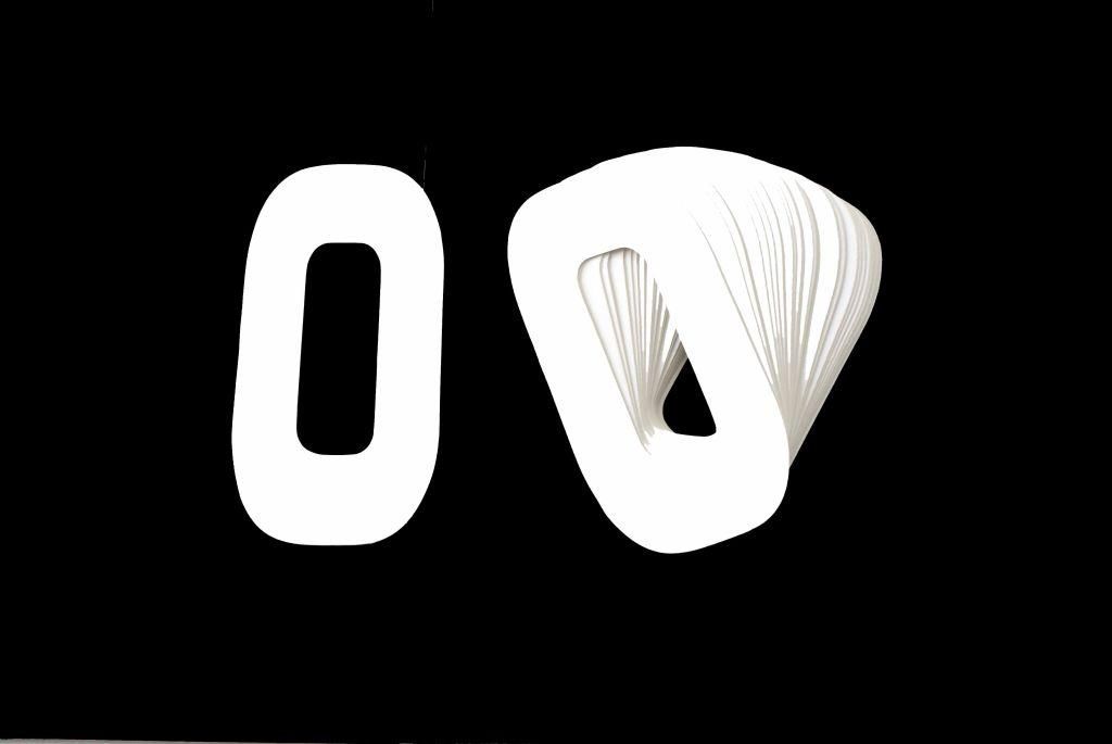 RACE NUMBERS - 0 ZERO - WHITE, PACK OF 100 / 15cm 6 / VINYL STICKER