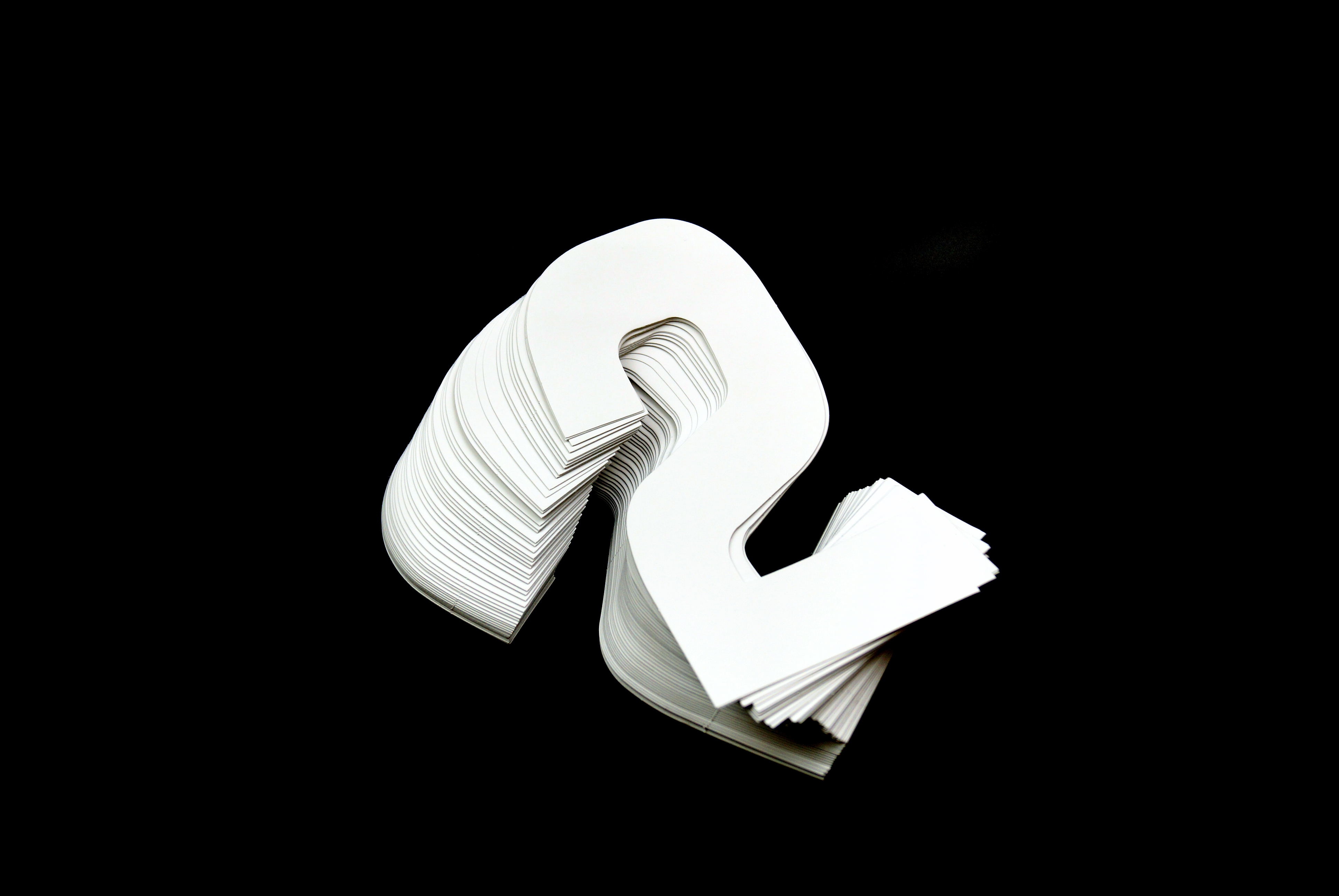 RACE NUMBERS - 2 TWO - WHITE, PACK OF 100 / 15cm 6 / VINYL STICKER