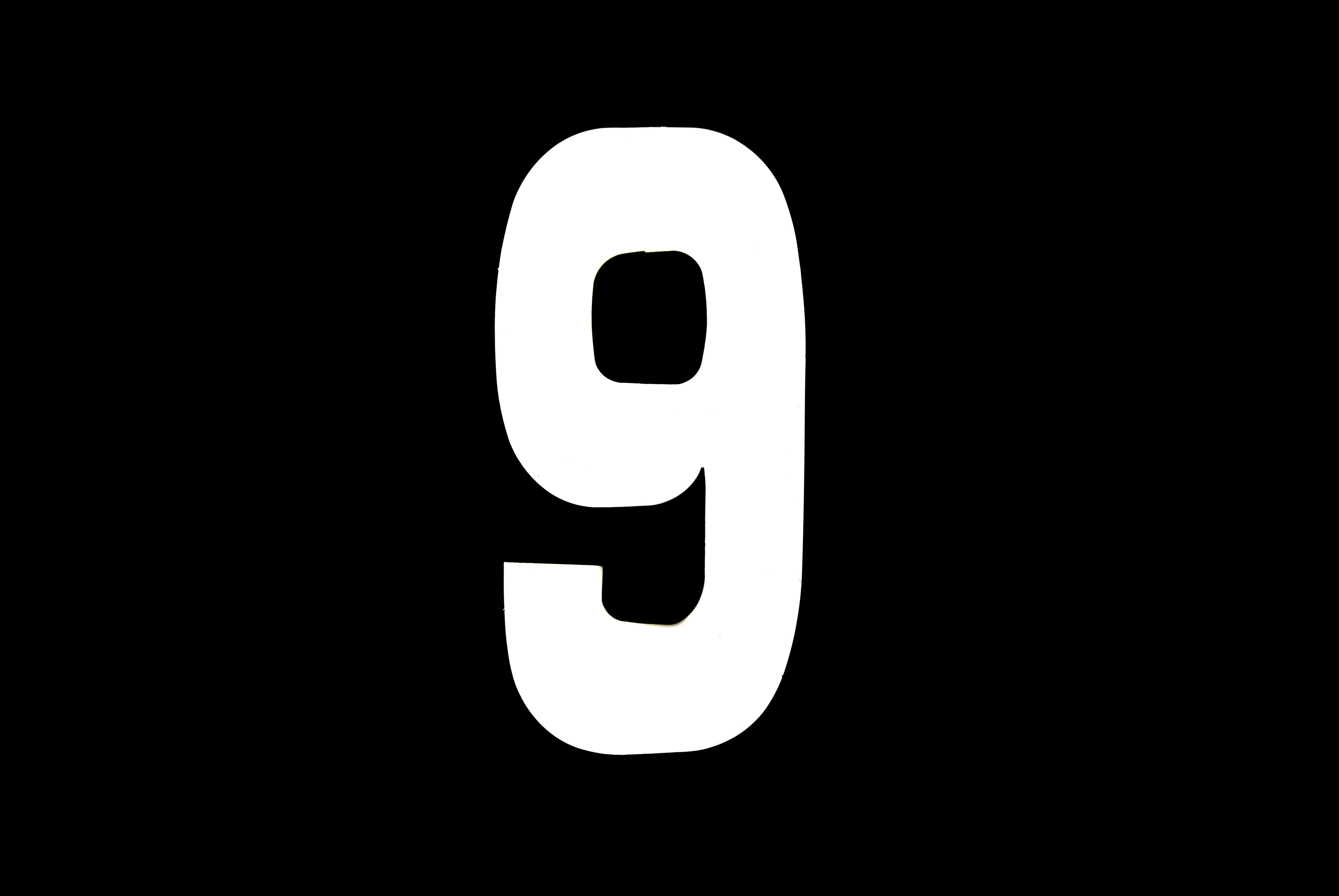 RACE NUMBERS - 6 SIX / 9 NINE - WHITE, EACH / 15cm 6 / VINYL STICKER thumbnail 2