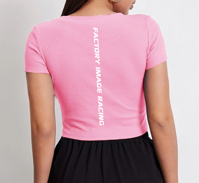 FIR LADIES CROPPED TEE PINK COTTON SIZE L thumbnail 2