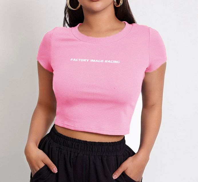 FIR LADIES CROPPED TEE PINK COTTON SIZE L image 1