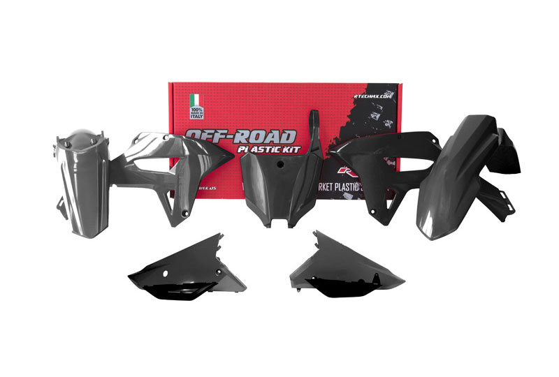 PLASTIC KIT/6 CRF450RX 2021-23, RTECH R-KITCRF-NR0-591 BLACK image 1