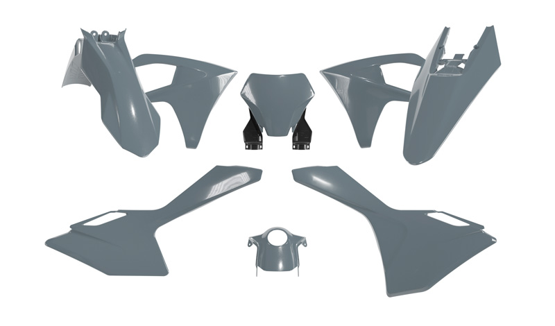 PLASTIC KIT/6 2024-2025 GASGAS QUANTUM GREY, RTECH R-KITGAS-GR0-623 image 1
