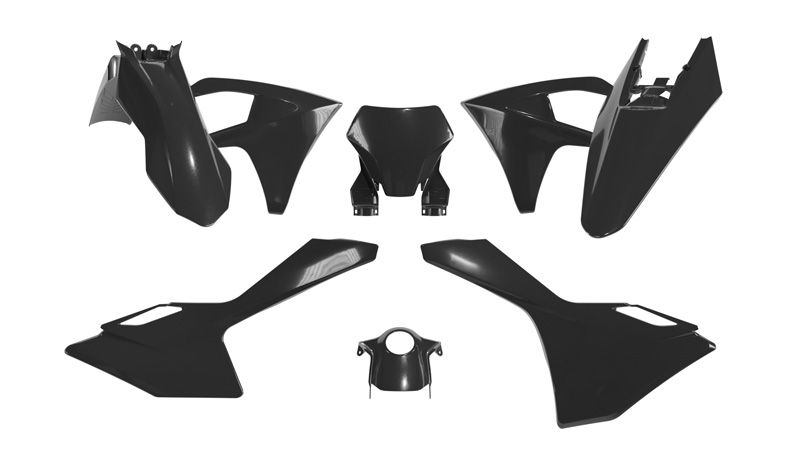 PLASTIC KIT/6 2024-2025 GASGAS BLACK, RTECH R-KITGAS-NR0-623 image 1