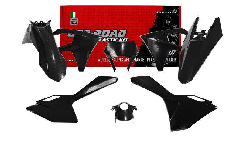 PLASTIC KIT/6 2024-2025 GASGAS EC, ECF BLACK, RTECH R-KITGAS-NR0-624 image 1