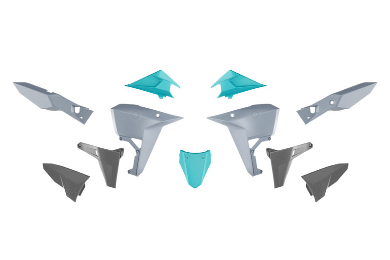 PLASTIC KIT KOVE 800 2025 R-TECH R-KITKOV-GR2-025 GREY & AQUAMARINE GREEN & BLACK image 1