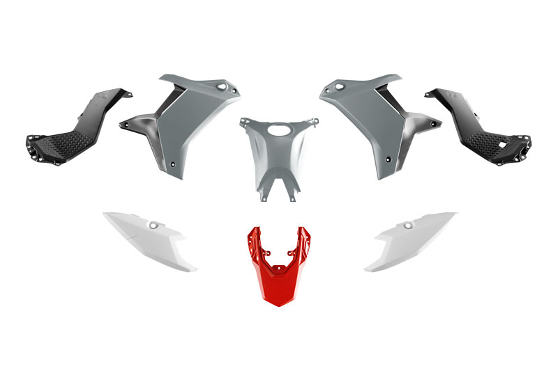 PLASTIC KIT YAMAHA TENERE 700 2025 R-TECH R-KITT70-GR2-025 GREY & WHITE & RED & BLACK image 1