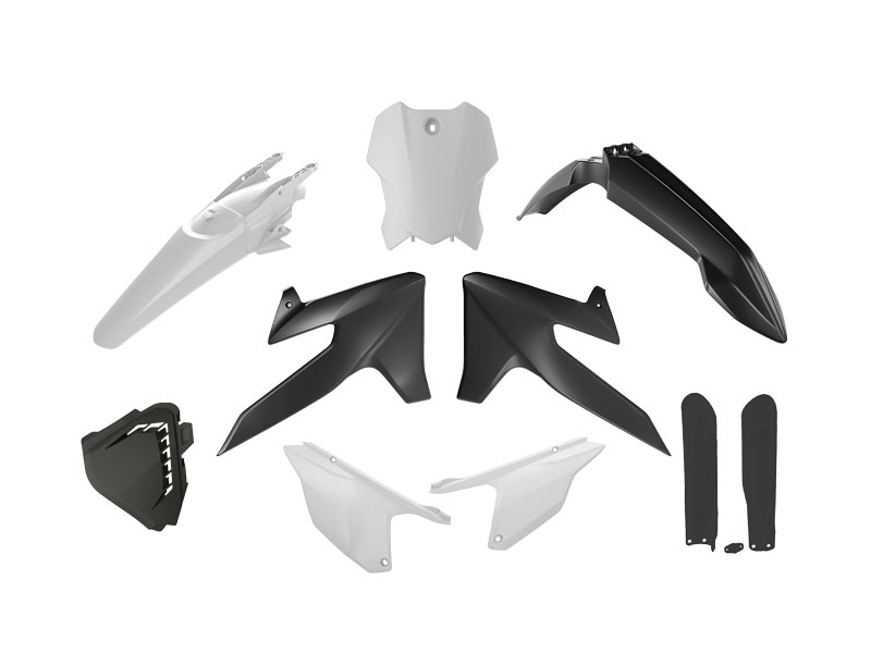 PLASTIC KIT TRIUMPH TF 250 450 R-TECH R-KITTRI-OEM-025 BLACK WHITE image 1