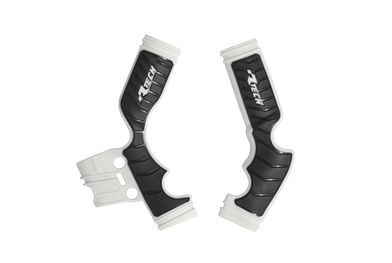 GRIPPY FRAME GUARD KTM SX 65 2016-24, HUSKY TC65 2017-24, GASGAS MC 65 2021-24, WHITE/BLACK, R-TECH R-PRTKTMBNNR4 image 1
