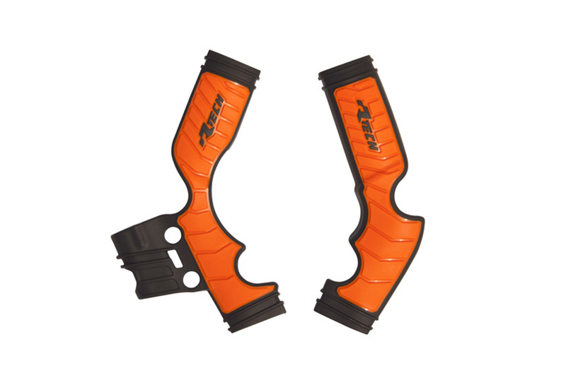 GRIPPY FRAME GUARD KTM SX 65 2016-24, HUSKY TC65 2017-24, GASGAS MC 65 2021-24, BLACK/ORANGE, R-TECH R-PRTKTMNRAR4 image 1