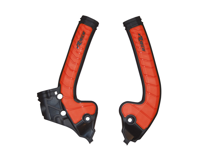 GRIPPY FRAME GUARD KTM SX 85 2018-24, HUSKY TC 85 2018-24, GASGAS MC 85 2021-24, BLACK/ORANGE, R-TECH R-PRTKTMNRAR5 image 1