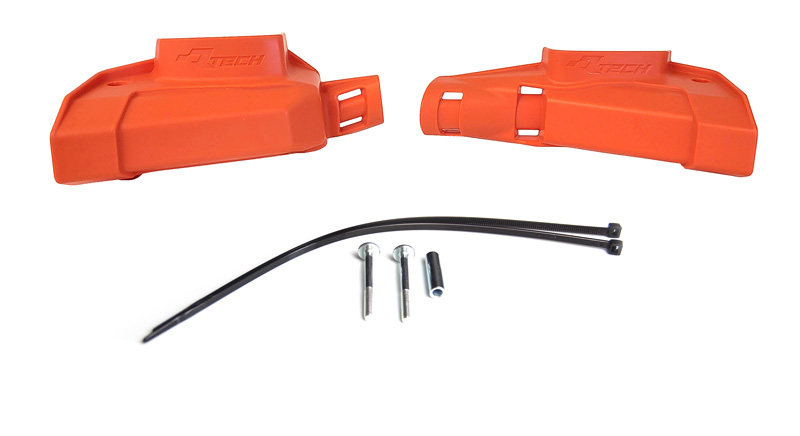 BREMBO MASTER CYLINDER PROTECTOR GUARDS ORANGE RTECH R-PRTPUMPAR06 image 1