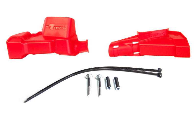 NISSIN BREMBO BETA MASTER CYLINDER PROTECTOR GUARDS RED RTECH R-PRTPUMPRS05 image 1