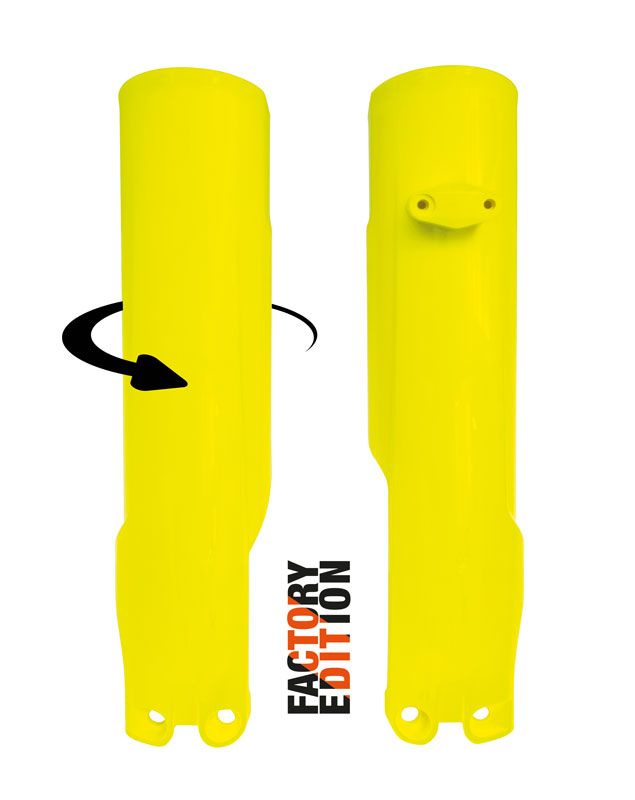 FACTORY FULL WRAP FORK GUARDS 2023/2024 KTM SX/SX-F, HUSKY FC/TC, NEON YELLOW, RTECH R-PSKTMGF0093 image 1