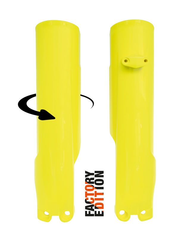 FACTORY FULL WRAP FORK GUARDS 2023/2024 KTM SX/SX-F, HUSKY FC/TC, HSQ LEMON YELLOW, RTECH R-PSKTMGQ0093 image 1
