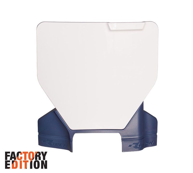 FACTORY FRONT PLATE 2023-2025 HUSKY TC/FC, WHITE/BLUE, RTECH R-TBHSQBNBL93 image 1