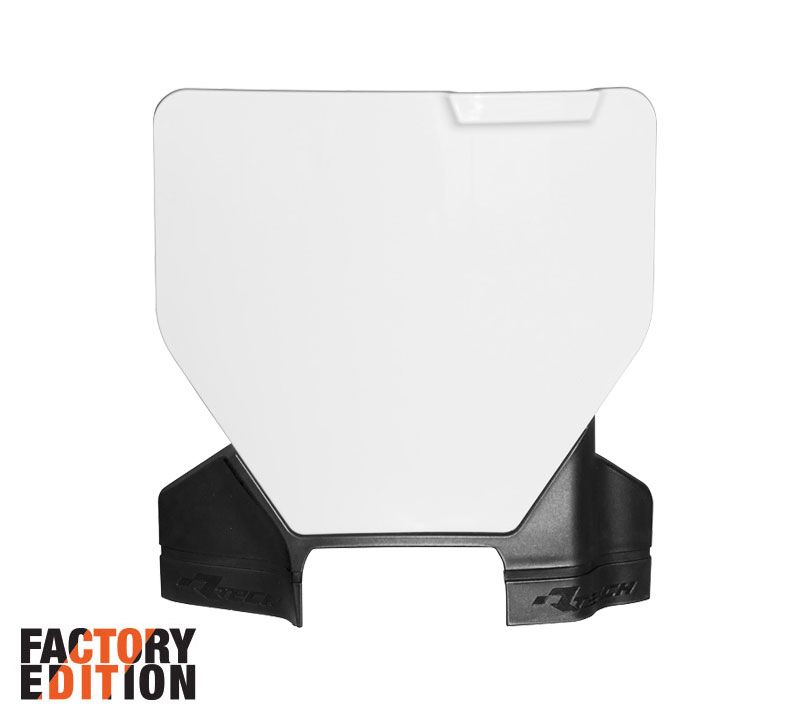 FACTORY FRONT PLATE 2023-2025 HUSKY TC/FC, WHITE/BLACK, RTECH R-TBHSQBNNR93 image 1