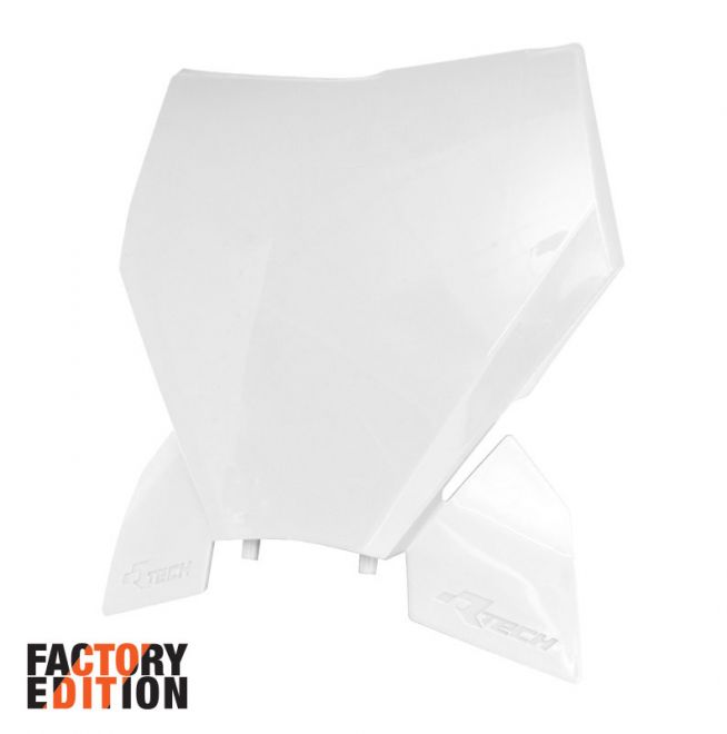FACTORY FRONT NUMBER PLATE 2023-2025 SX/SX-F KTM WHITE, RTECH R-TBKTMBN0093 image 1