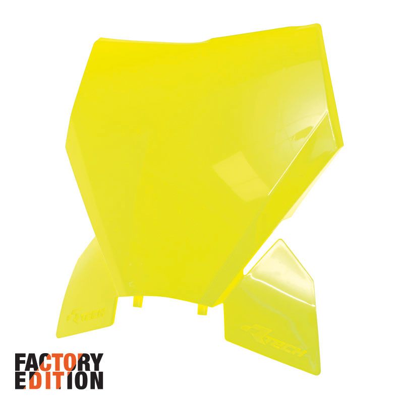 FACTORY FRONT NUMBER PLATE 2023-2025 SX/SX-F KTM NEON YELLOW, RTECH R-TBKTMGF0093 image 1