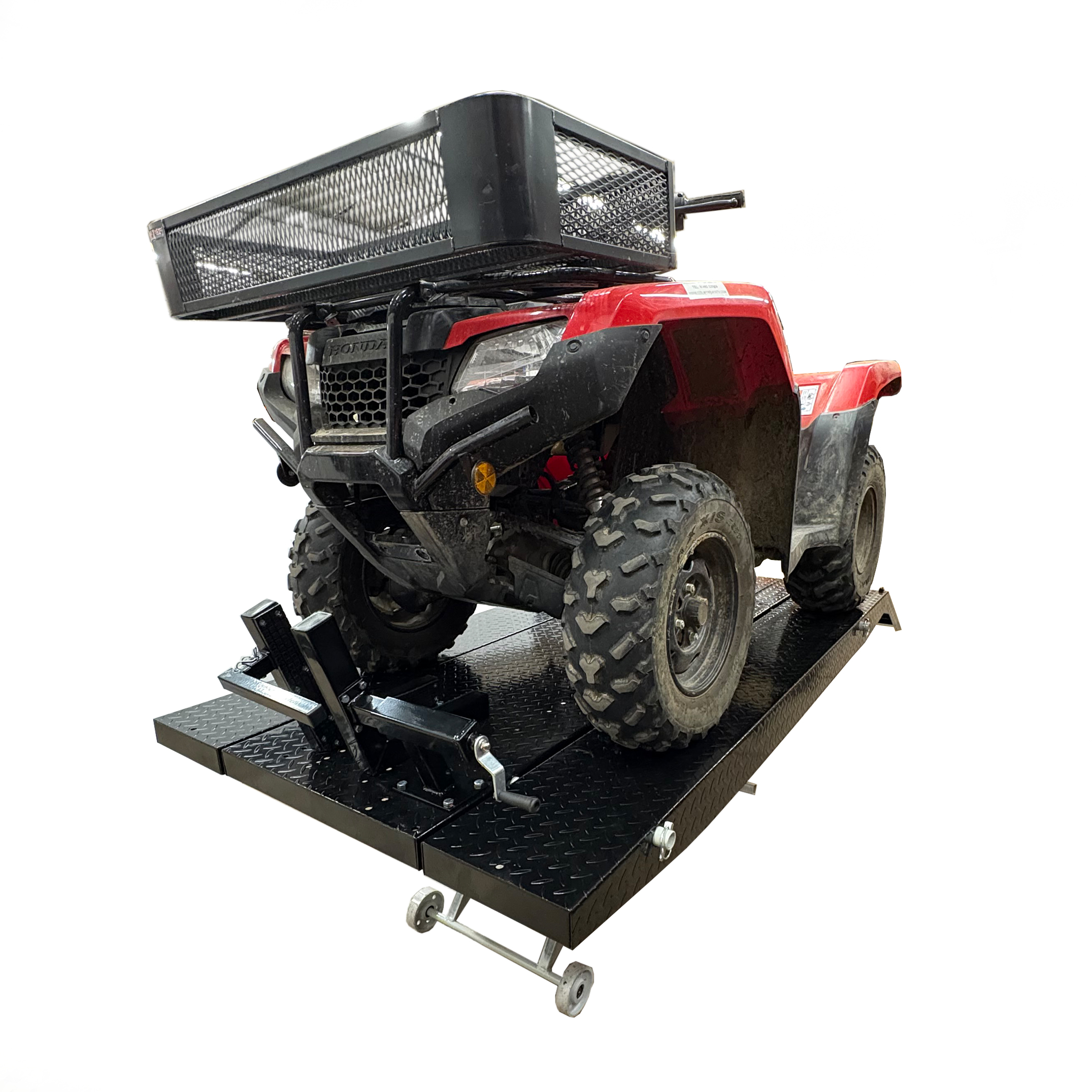 HEAVY DUTY 700KG MOTORCYCLE AND ATV WORKSHOP AIR LIFT WITH REMOVABLE SIDE EXTENSIONS thumbnail 2