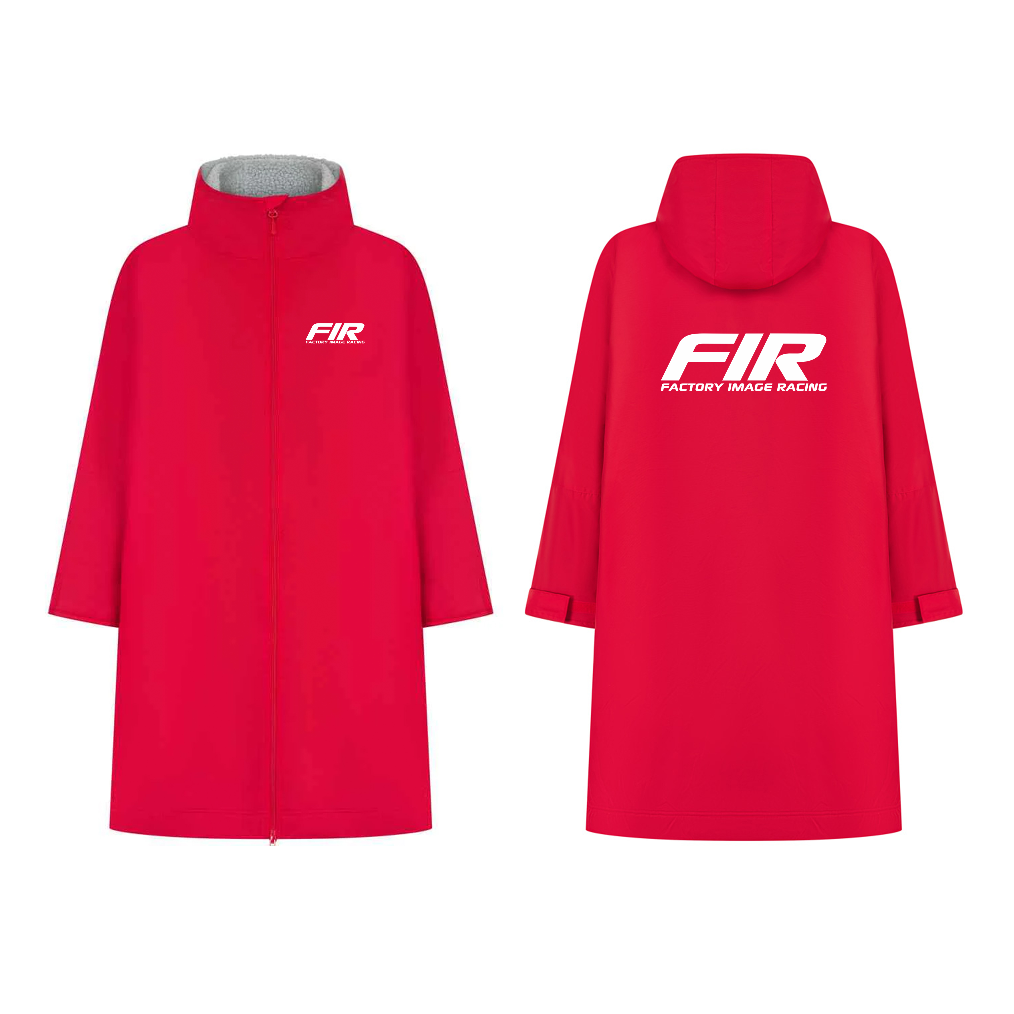 CHANGING DRY ROBE - FIR TEXT - RED - ADULT ONE SIZE image 1