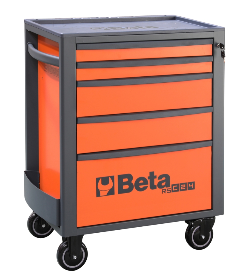 Mobile Roller Cab 5 Drawers Reinforced Worktop 800kg Capacity - Beta Tools RSC24/5-N image 1