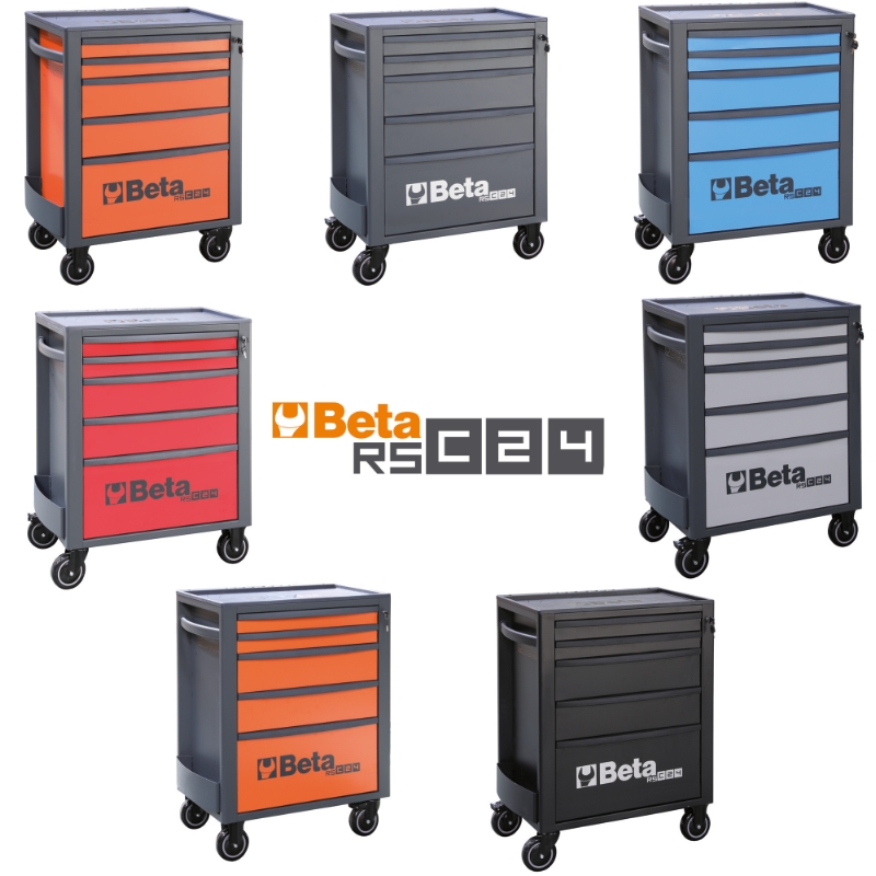 Mobile Roller Cab 5 Drawers Reinforced Worktop 800kg Capacity - Beta Tools RSC24/5-N thumbnail 4