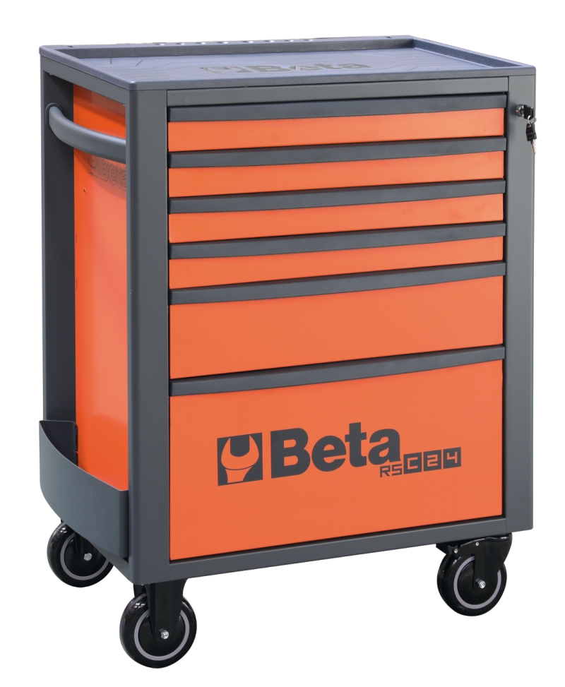 Mobile Roller Cab 6 Drawers Reinforced Worktop 800kg Capacity - Beta Tools RSC24/6-FO image 1