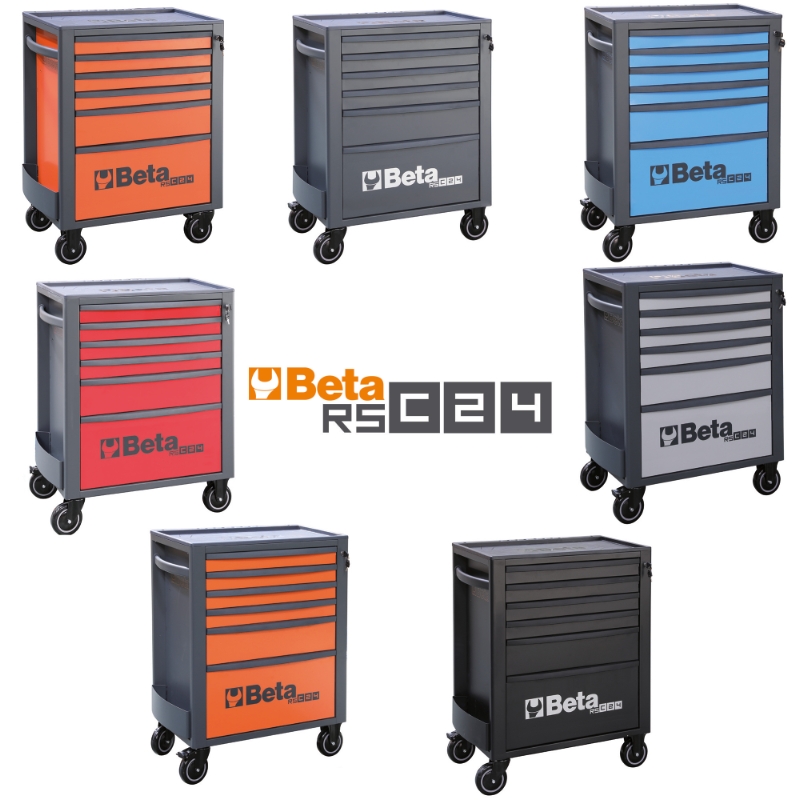 Mobile Roller Cab 6 Drawers Reinforced Worktop 800kg Capacity - Beta Tools RSC24/6-FO thumbnail 2