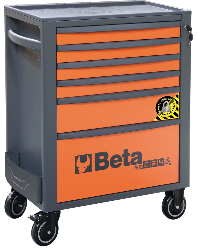 Mobile Roller Cab 6 Drawers Anti-Tilt System Reinforced Worktop 800kg Capacity - Beta Tools RSC24A/6-R image 1
