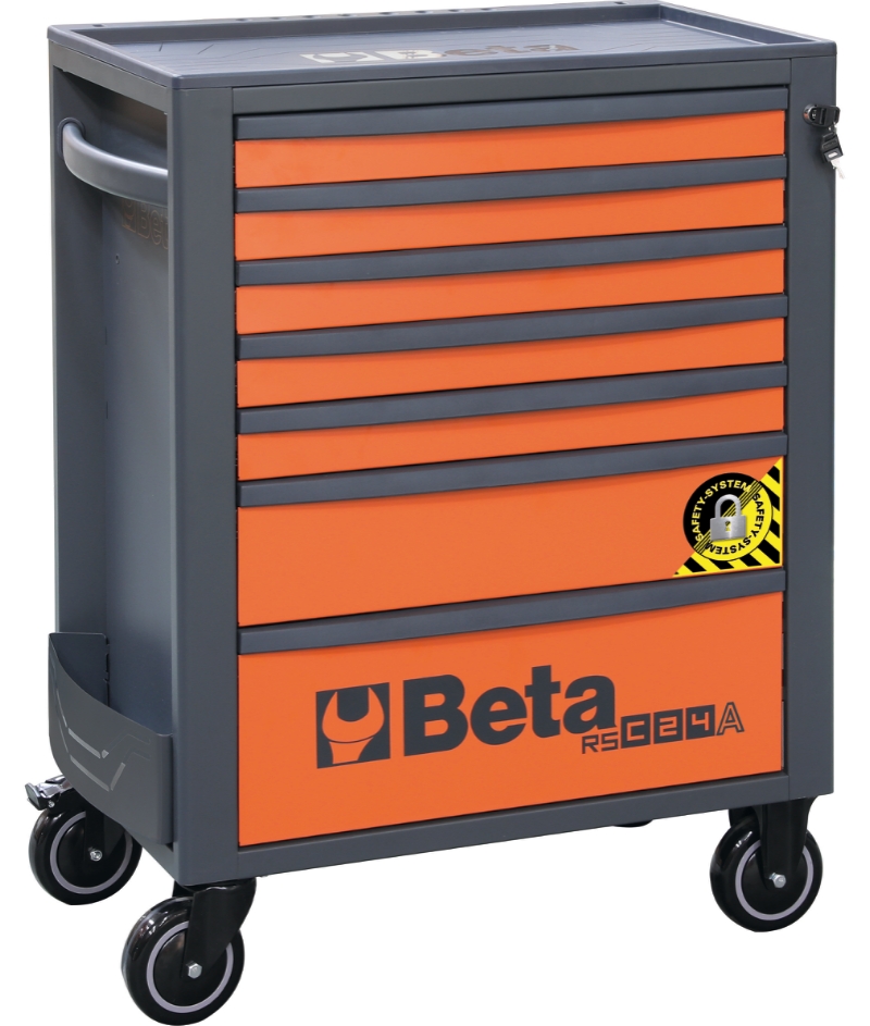 Mobile Roller Cab 7 Drawers Anti-Tilt System Reinforced Worktop 800kg Capacity - Beta Tools RSC24A/7-A image 1