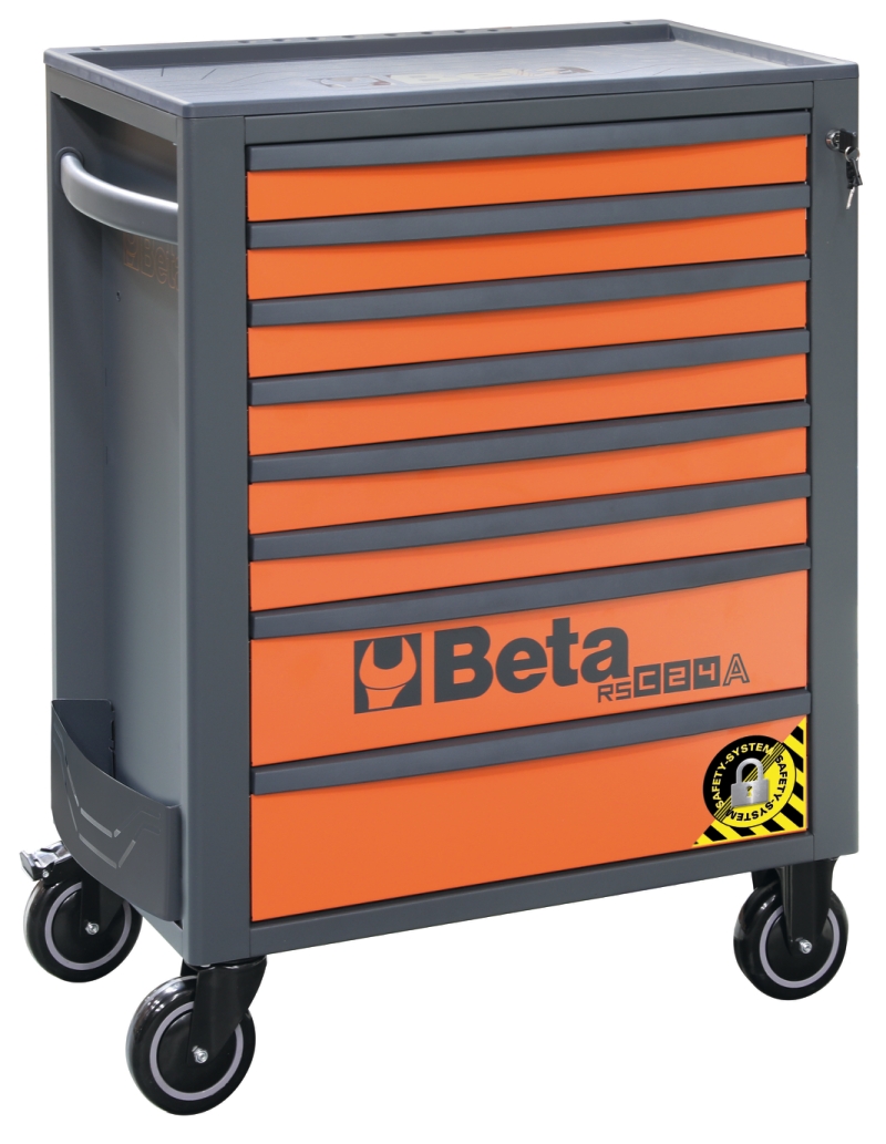 Mobile Roller Cab 8 Drawers Anti-Tilt System Reinforced Worktop 800kg Capacity - Beta Tools RSC24A/8-O image 1