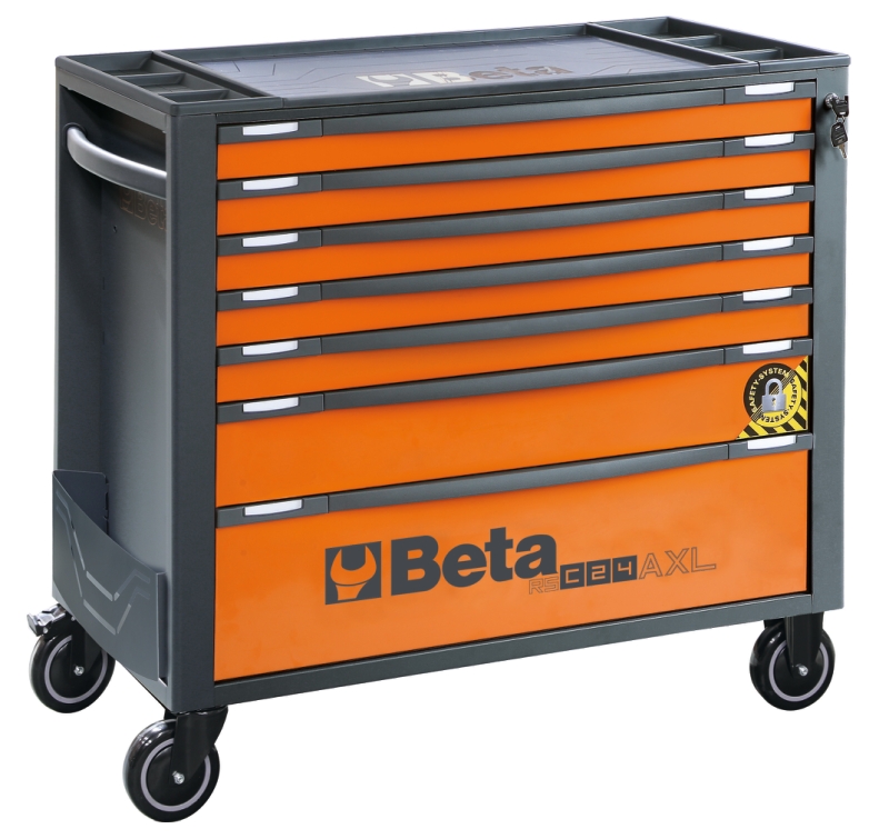 Mobile Roller Cab 7 Drawers Anti-Tilt System Long Model 1000kg Capacity - Beta Tools RSC24AXL/7-R image 1