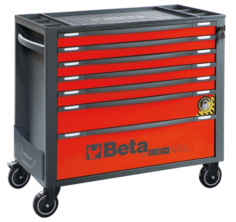 Mobile Roller Cab 7 Drawers Anti-Tilt System Long Model 1000kg Capacity - Beta Tools RSC24AXL/7-R thumbnail 5