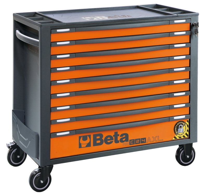 Mobile Roller Cab 9 Drawers Anti-Tilt System Long Model 1000kg Capacity - Beta Tools RSC24AXL/9-R image 1