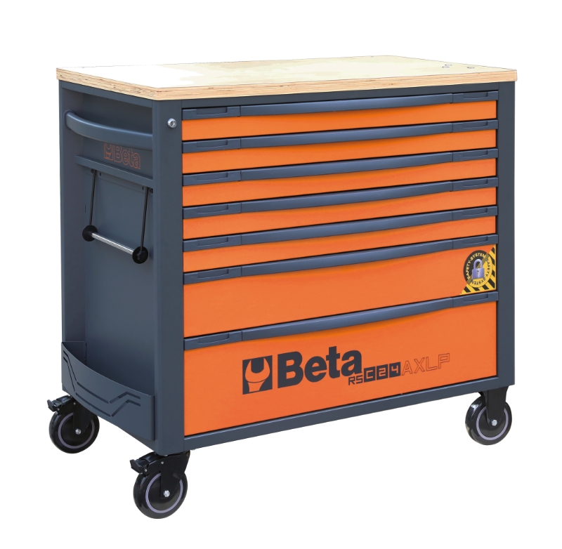 Mobile Roller Cab 7 Drawers Wood Worktop Anti-Tilt System Long Model 1100kg Capacity - Beta Tools RSC24AXLP/7-O thumbnail 3