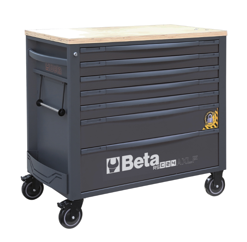 Mobile Roller Cab 7 Drawers Wood Worktop Anti-Tilt System Long Model 1100kg Capacity - Beta Tools RSC24AXLP/7-O thumbnail 5