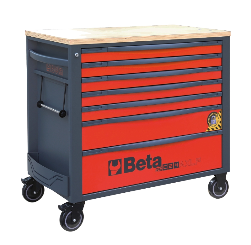 Mobile Roller Cab 7 Drawers Wood Worktop Anti-Tilt System Long Model 1100kg Capacity - Beta Tools RSC24AXLP/7-O thumbnail 7
