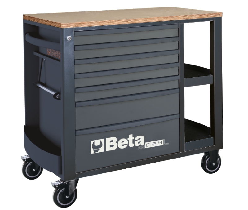 Mobile Roller Cab 7 Drawers Side Shelves 1100kg Capacity - Beta Tools RSC24L/7-A thumbnail 4