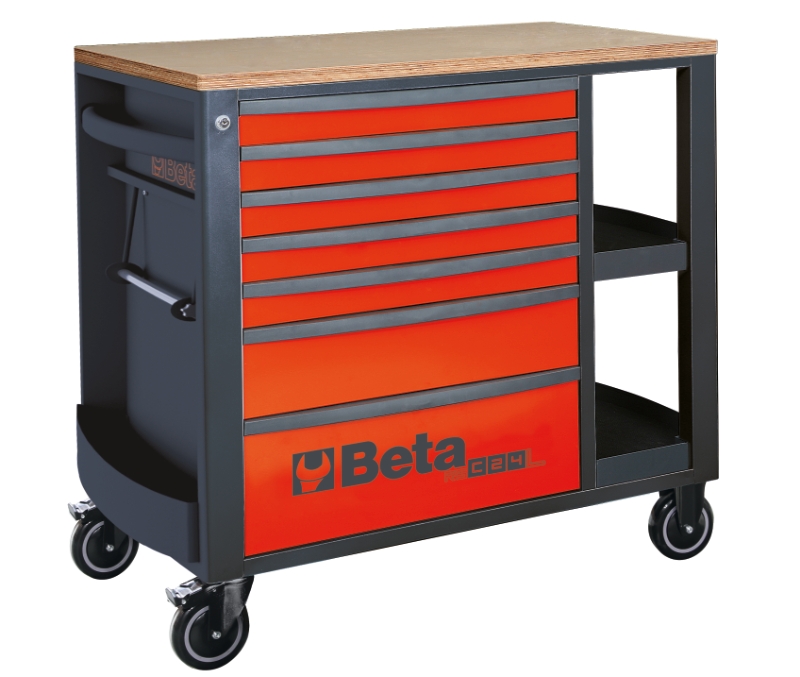 Mobile Roller Cab 7 Drawers Side Shelves 1100kg Capacity - Beta Tools RSC24L/7-A thumbnail 6