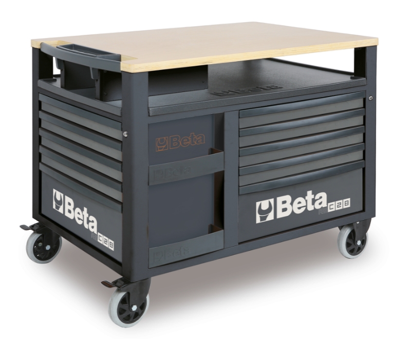 SuperTank Trolley with Wood Worktop, 10 Drawers, 588x367mm, 150mm Castors, 1200kg Load Capacity - Beta Tools RSC28-A thumbnail 7