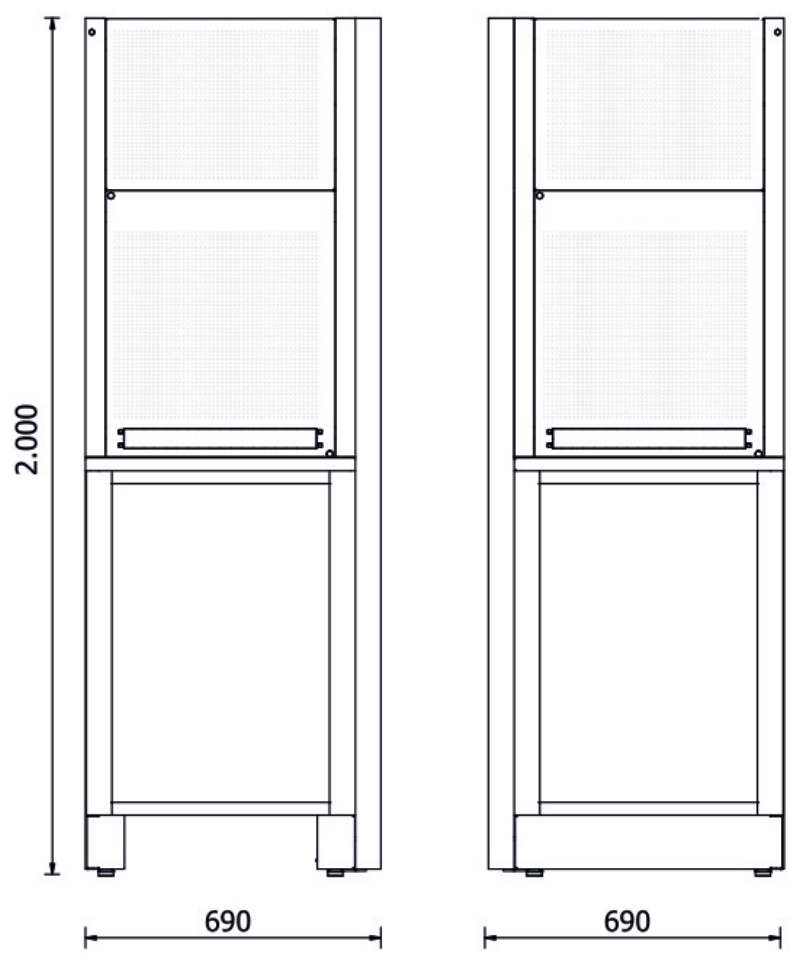 SELF-SUPPORTING CORNER UNIT WITH TOOL PANELS 630X630 WORKTOP BETA RSC50 AC-A thumbnail 3