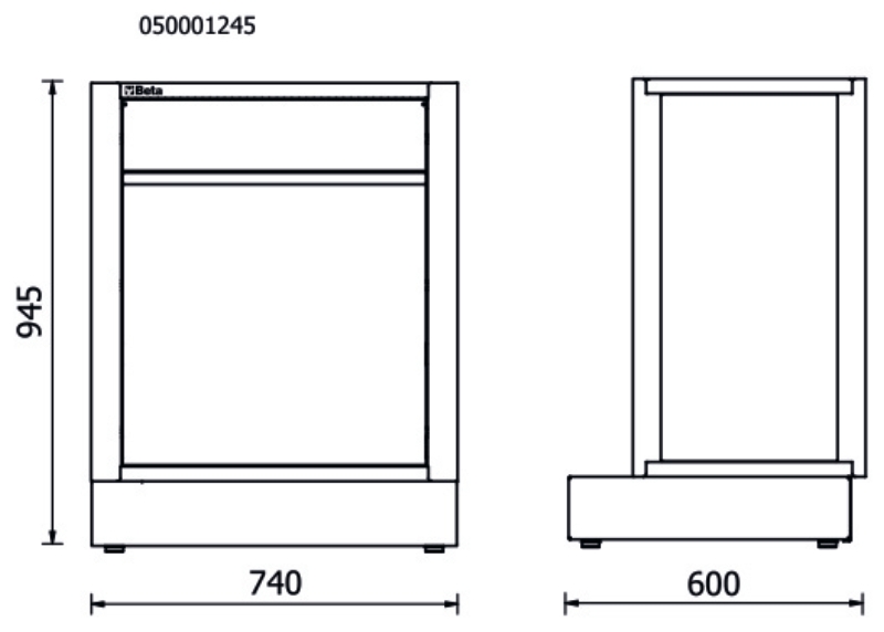SORTED WASTE COLLECTION MODULE RSC50 CS BETA PULL-OUT 2 CONTAINERS ADJUSTABLE FEET thumbnail 3