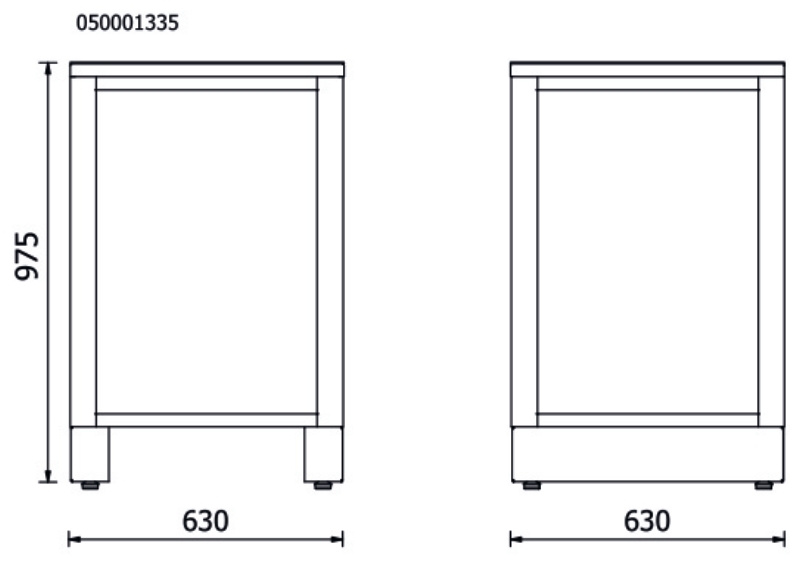 Lower Corner Element, 630x630mm Worktop, Shockproof PVC Coat - BetaRSC50 RSC50 KAI-A thumbnail 3
